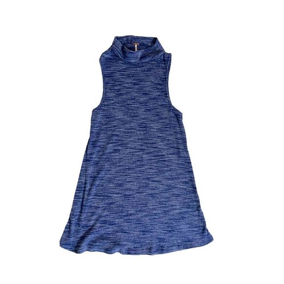 POOF blue sleeveless tank mock neck dress small - Picture 1 of 8